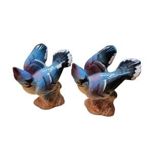 Vintage Japan Blue Jay Bird Novelty Salt and Pepper Shaker Set
